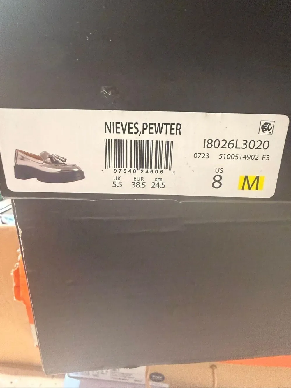 Naturalizer Nieves Chunky Comfort Slip-On Lug Sole Loafers Metallic Pewter 8